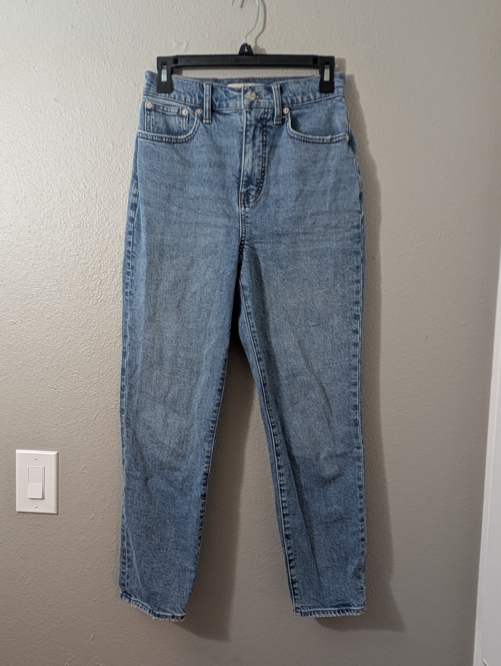 Madewell The Mom Jean High-Rise Light Blue Straight Jeans